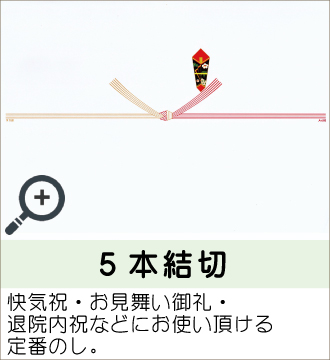”快気祝・お見舞い御礼・退院内祝などにお使い頂ける定番のし。”