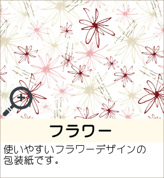 ”使いやすいフラワーデザインの包装紙です。”